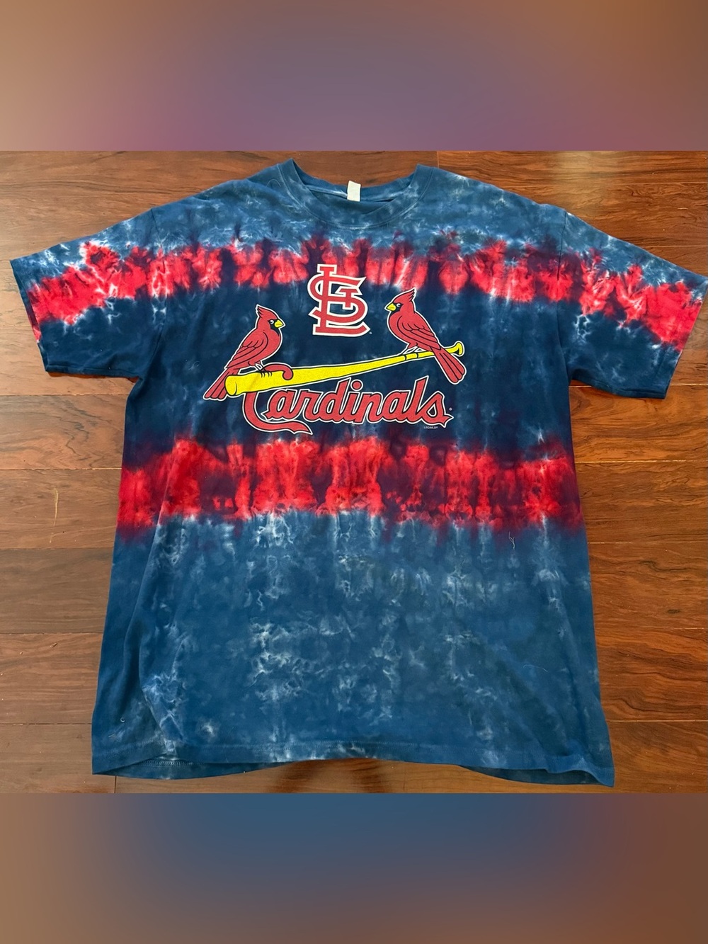St. Louis Cardinals Baseball Blue Red Tie Dye T Shirt Size XL